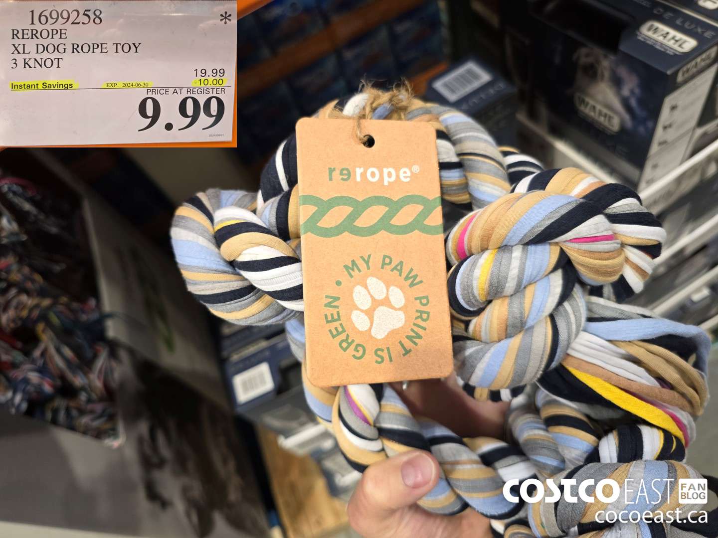 1699258 REROPE XL DOG ROPE TOY 3 KNOT ($10.00 INSTANT SAVINGS EXPIRES ON 2024-06-30) $9.99