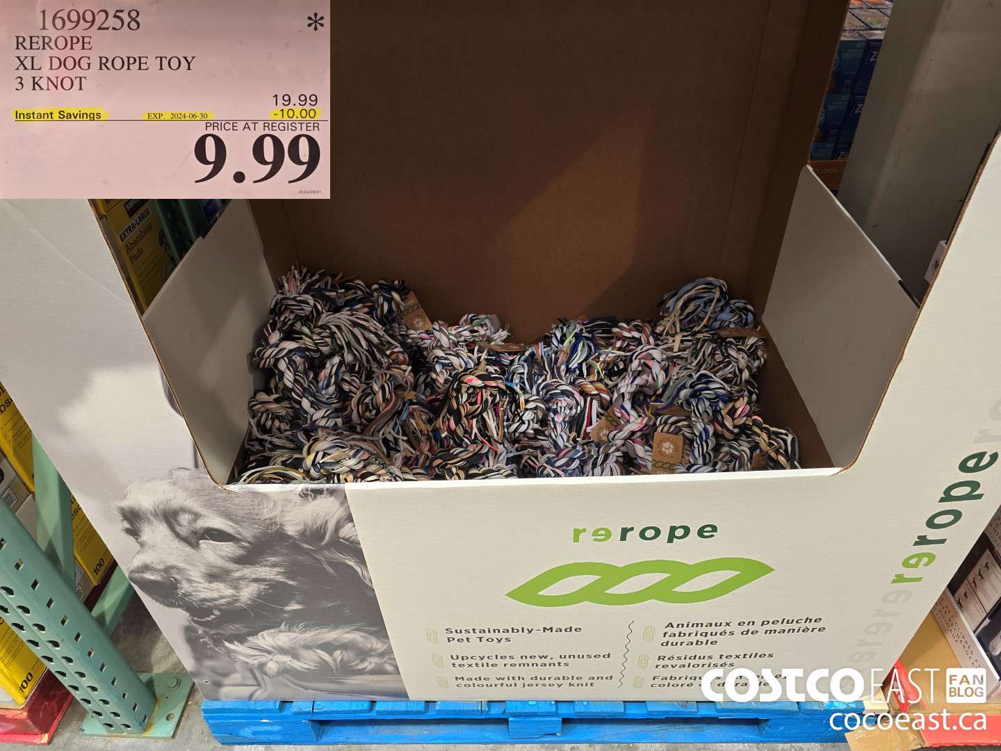 1699258 REROPE XL DOG ROPE TOY 3 KNOT ($10.00 INSTANT SAVINGS EXPIRES ON 2024-06-30) $9.99