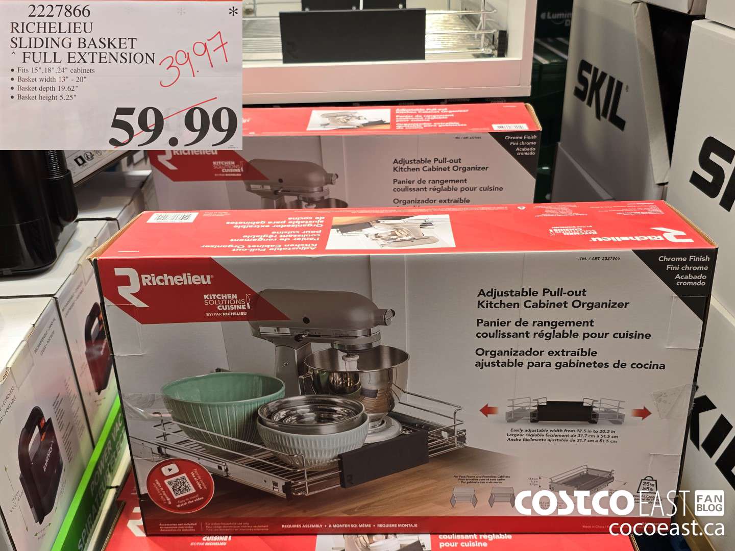 2227866 RICHELIEU SLIDING BASKET FULL EXTENSION $39.97