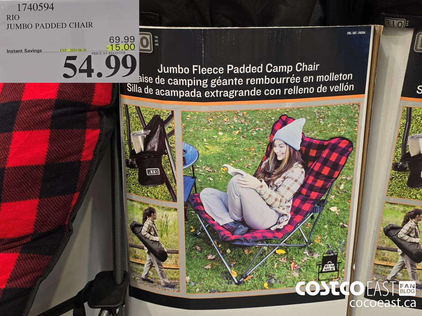 1740594 RIO JUMBO PADDED CHAIR ($15.00 INSTANT SAVINGS EXPIRES ON 2024-06-30) $54.99