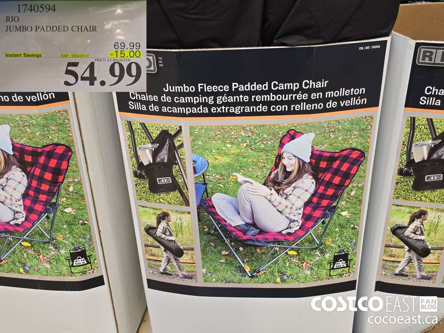 1740594 RIO JUMBO PADDED CHAIR ($15.00 INSTANT SAVINGS EXPIRES ON 2024-07-07) $54.99