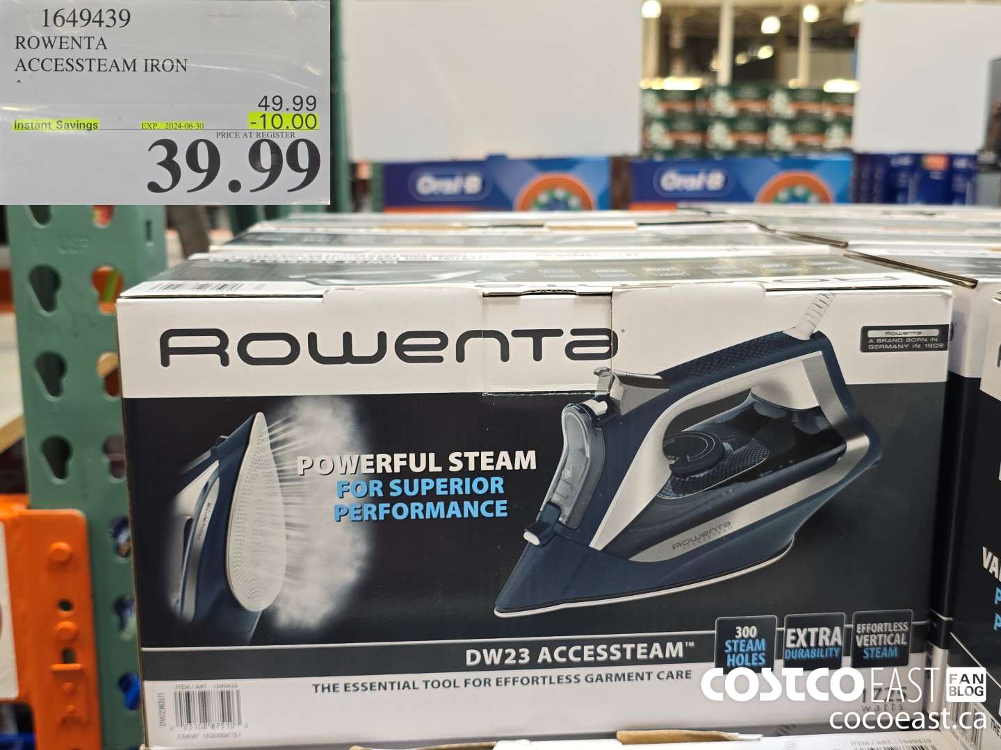 1649439 ROWENTA ACCESSSTEAM IRON ($10.00 INSTANT SAVINGS EXPIRES ON 2024-06-30) $39.99