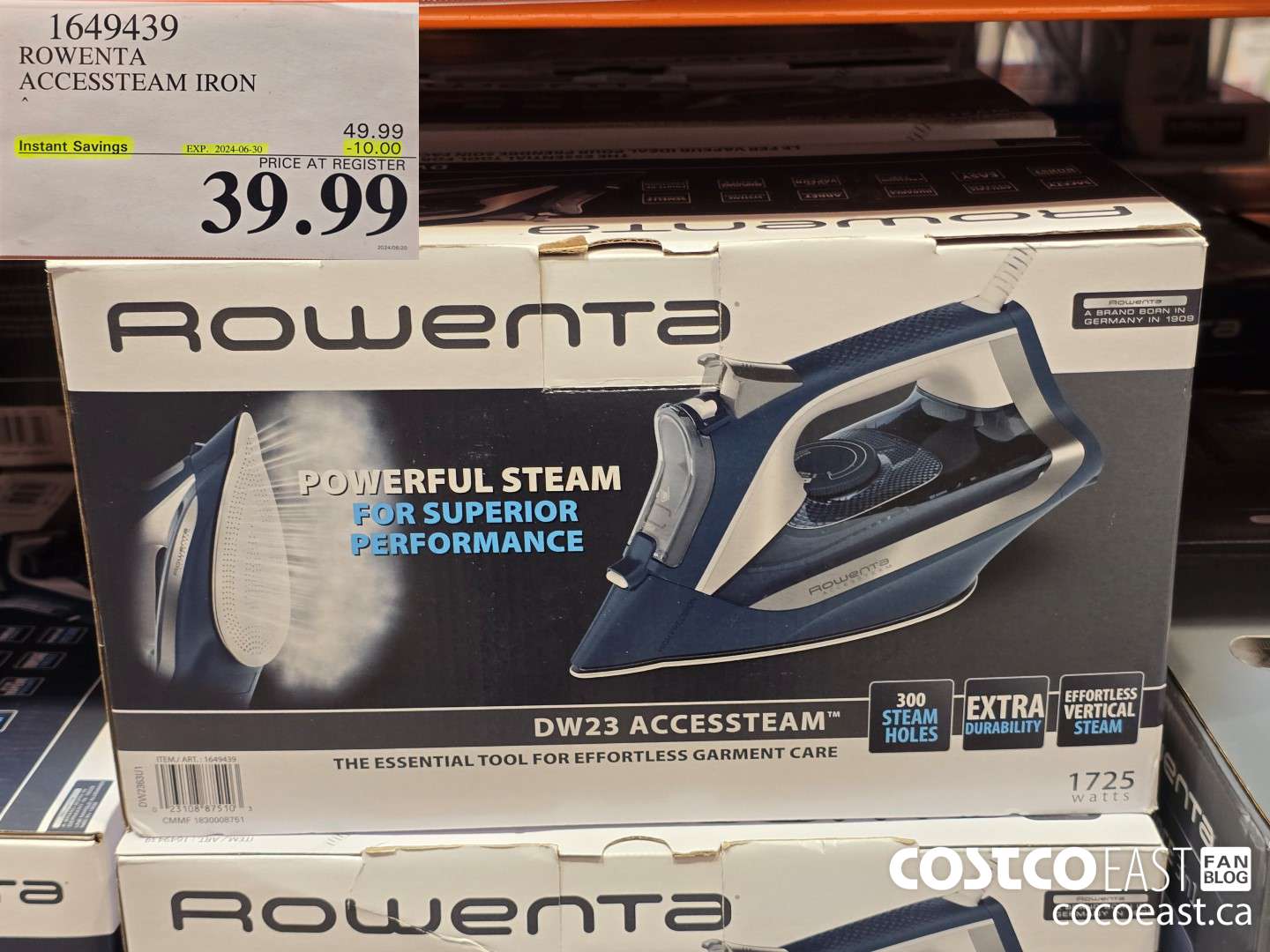 1649439 ROWENTA ACCESSSTEAM IRON ($10.00 INSTANT SAVINGS EXPIRES ON 2024-06-30) $39.99