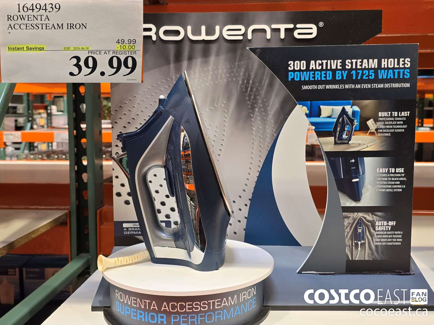 1649439 ROWENTA ACCESSSTEAM IRON ($10.00 INSTANT SAVINGS EXPIRES ON 2024-06-30) $39.99