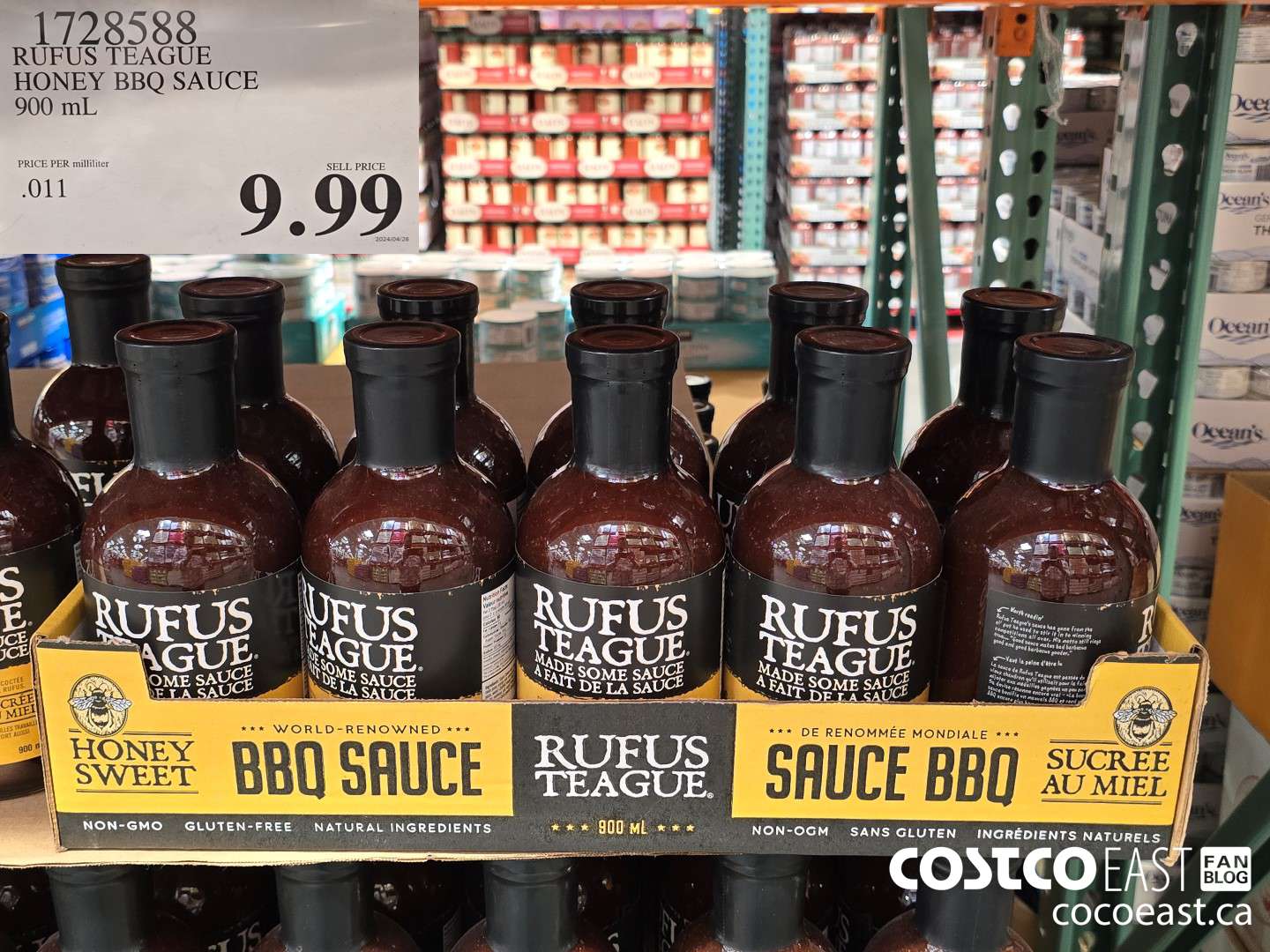 1728588 RUFUS TEAGUE HONEY BBQ SAUCE 900 mL $9.99