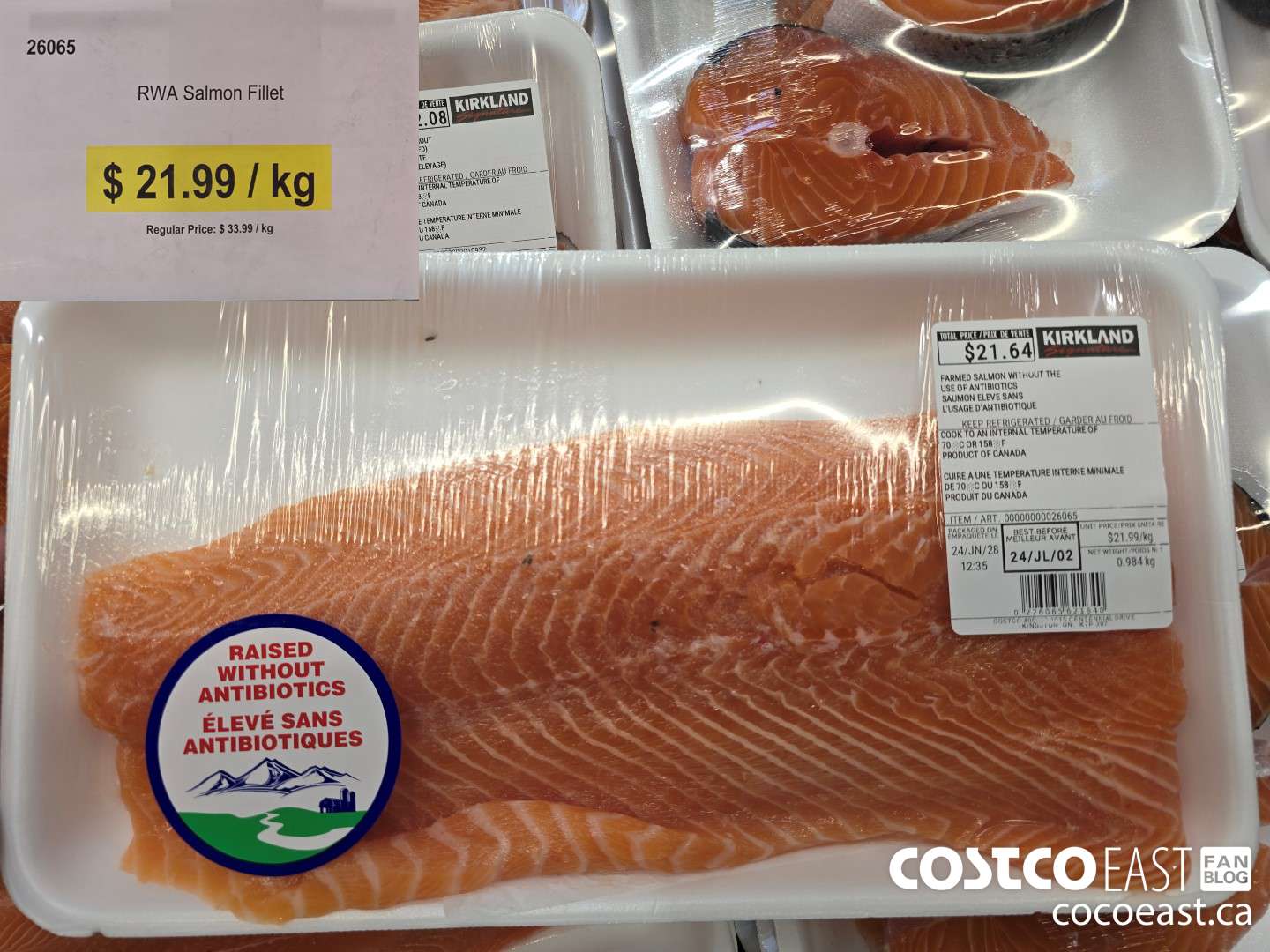 26065 R.W.A Salmon Fillets PRICE PER KG ($12.00 INSTANT SAVINGS)