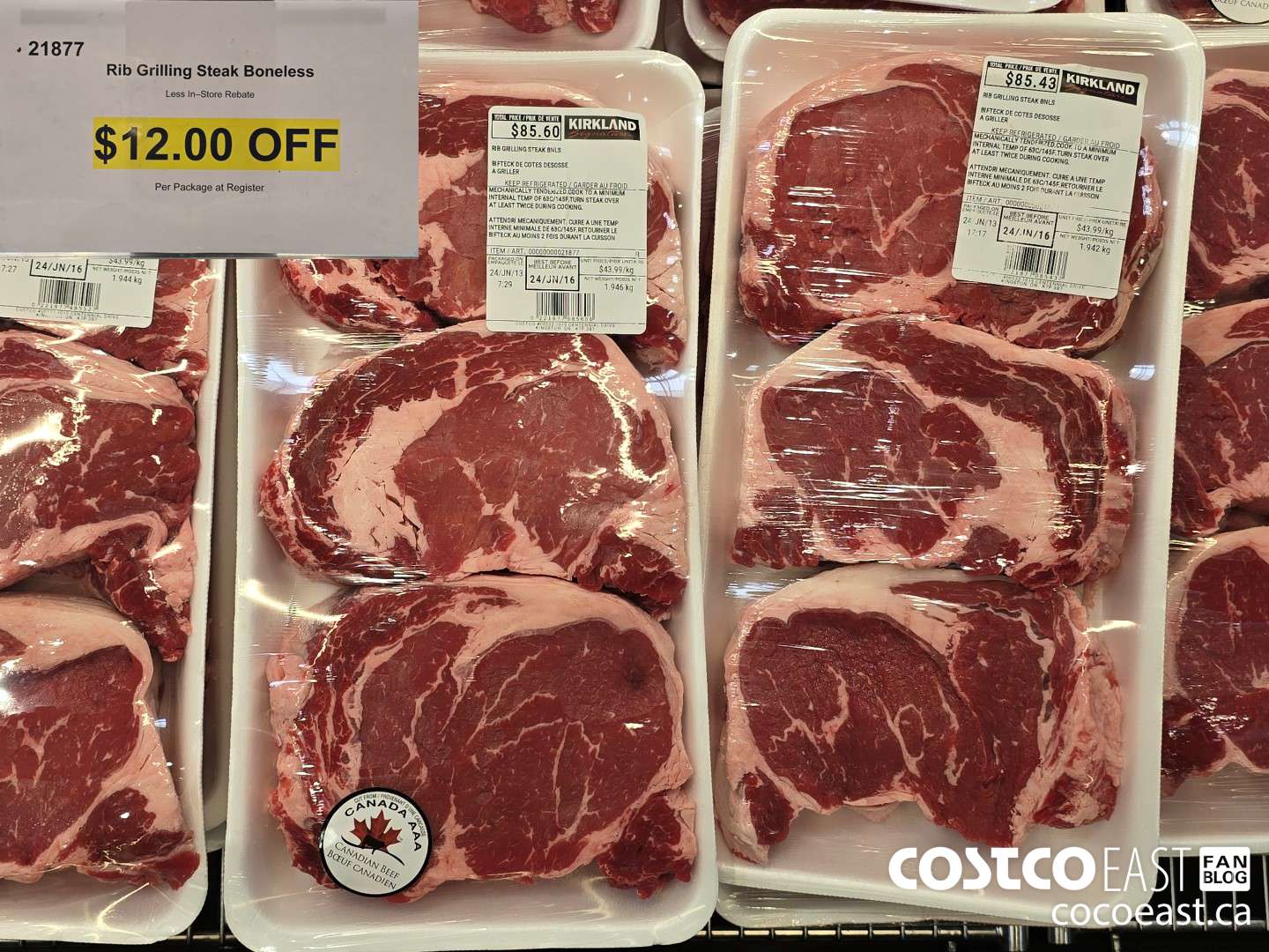 21877 Rib Grilling Steak Boneless ($12.00 INSTANT SAVINGS)