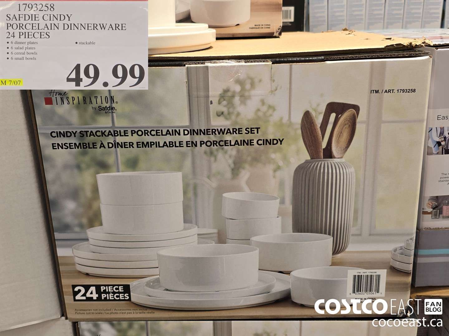 1793258 SAFDIE CINDY PORCELAIN DINNERWARE 24 PIECES $49.99