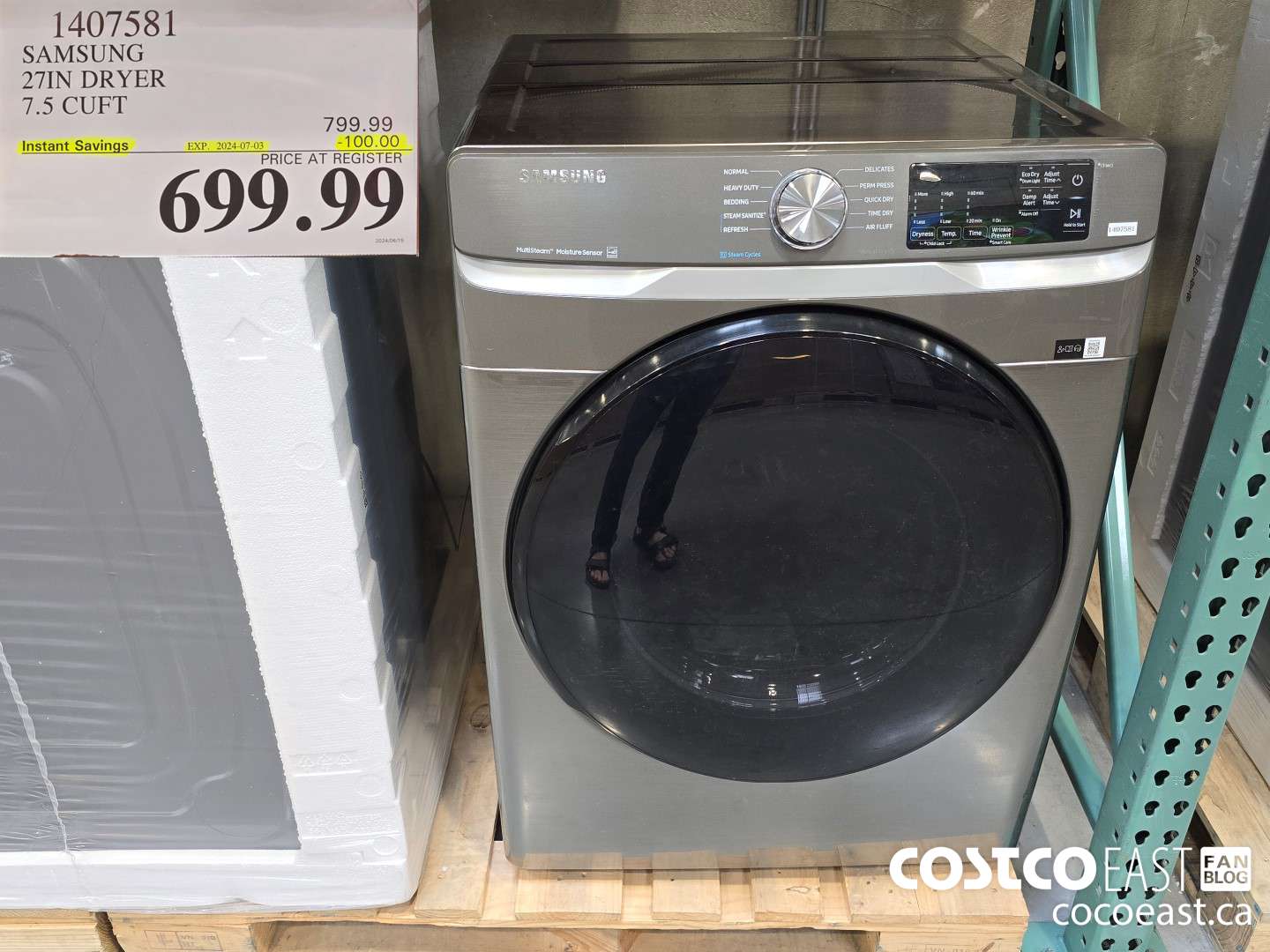 1407581 SAMSUNG 27IN DRYER 7.5 CUFT ($100.00 INSTANT SAVINGS EXPIRES ON 2024-07-03) $699.99