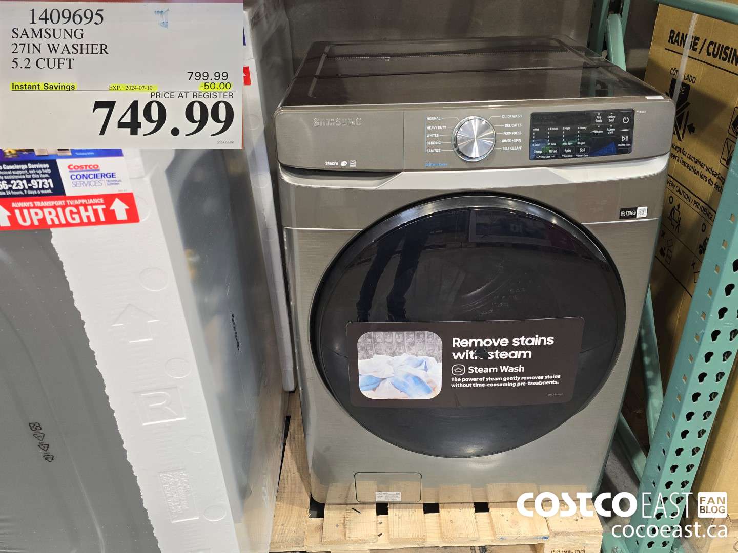 1409695 SAMSUNG 27IN WASHER 5.2 CUFT ($50.00 INSTANT SAVINGS EXPIRES ON 2024-07-10) $749.99