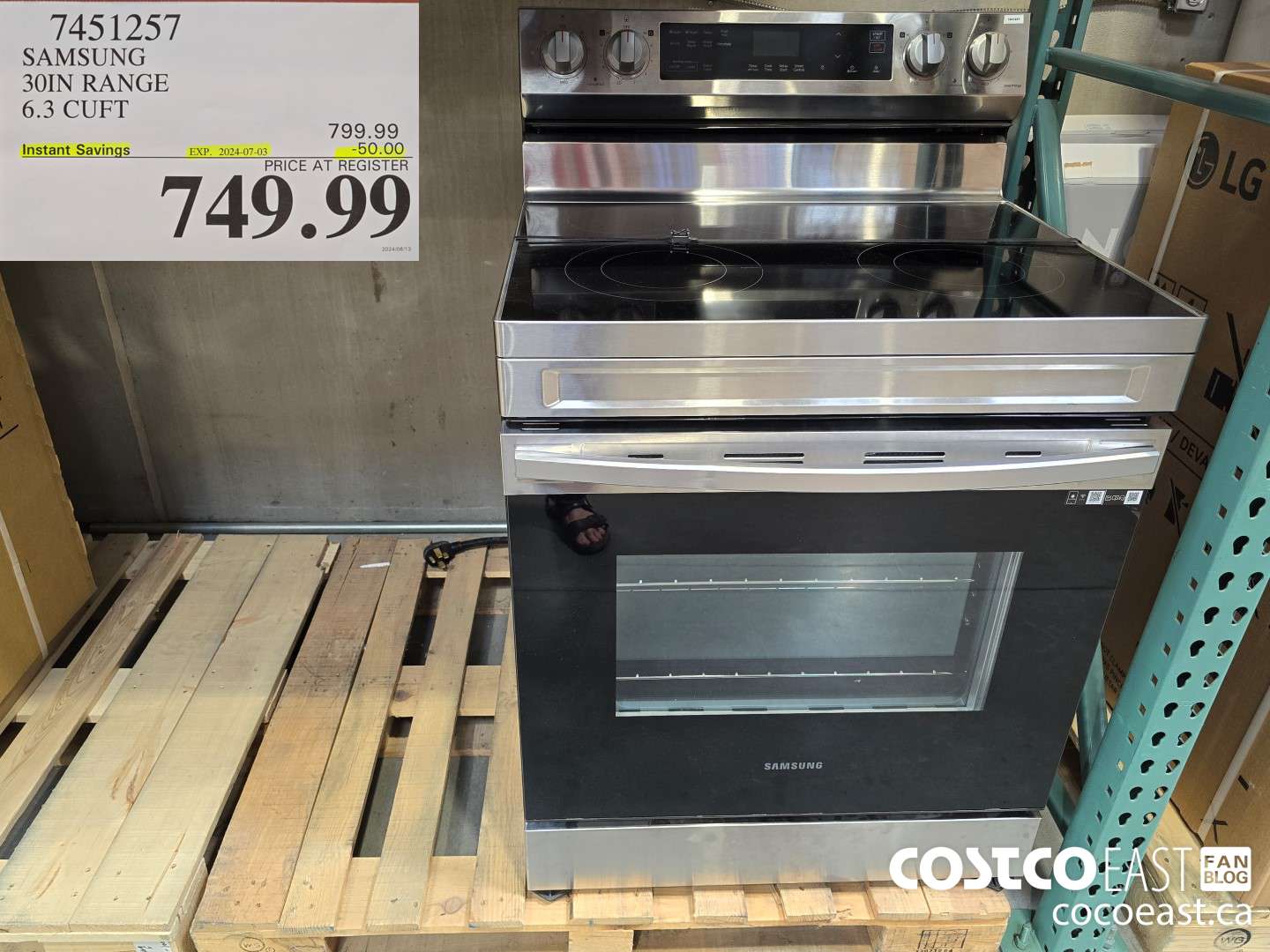 7451257 SAMSUNG 30IN RANGE 6.3 CU. FT. ($50.00 INSTANT SAVINGS EXPIRES ON 2024-07-03) $749.99