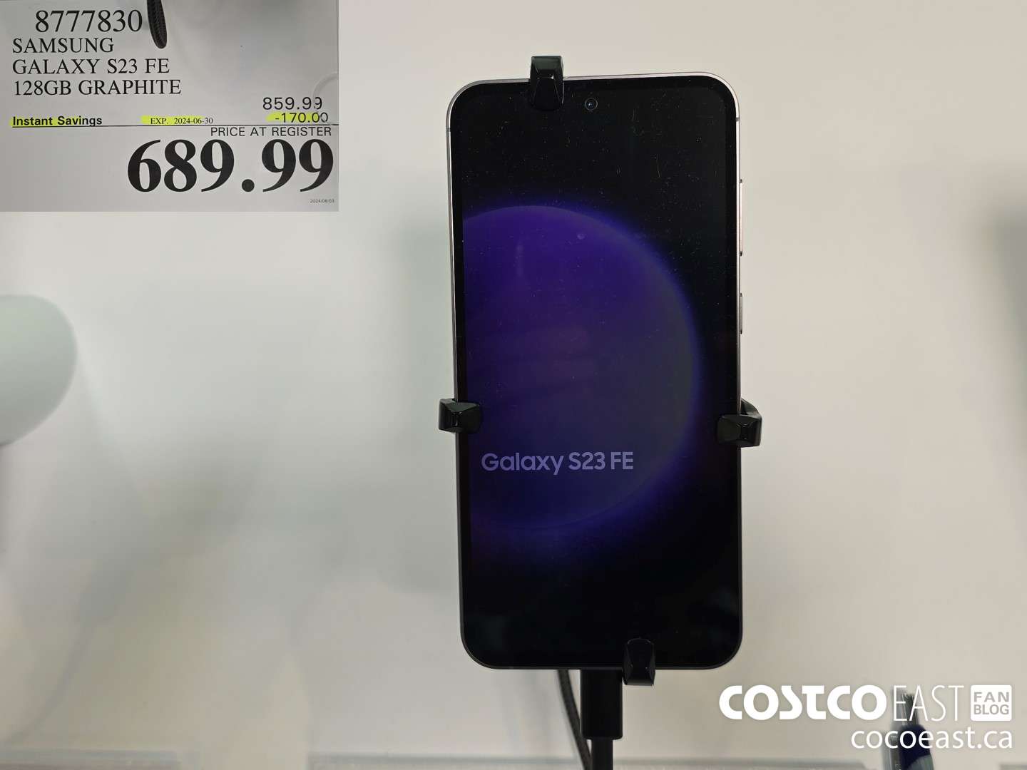 8777830 SAMSUNG GALAXY S23 FE 128GB GRAPHITE ($170.00 INSTANT SAVINGS EXPIRES ON 2024-06-30) $689.99