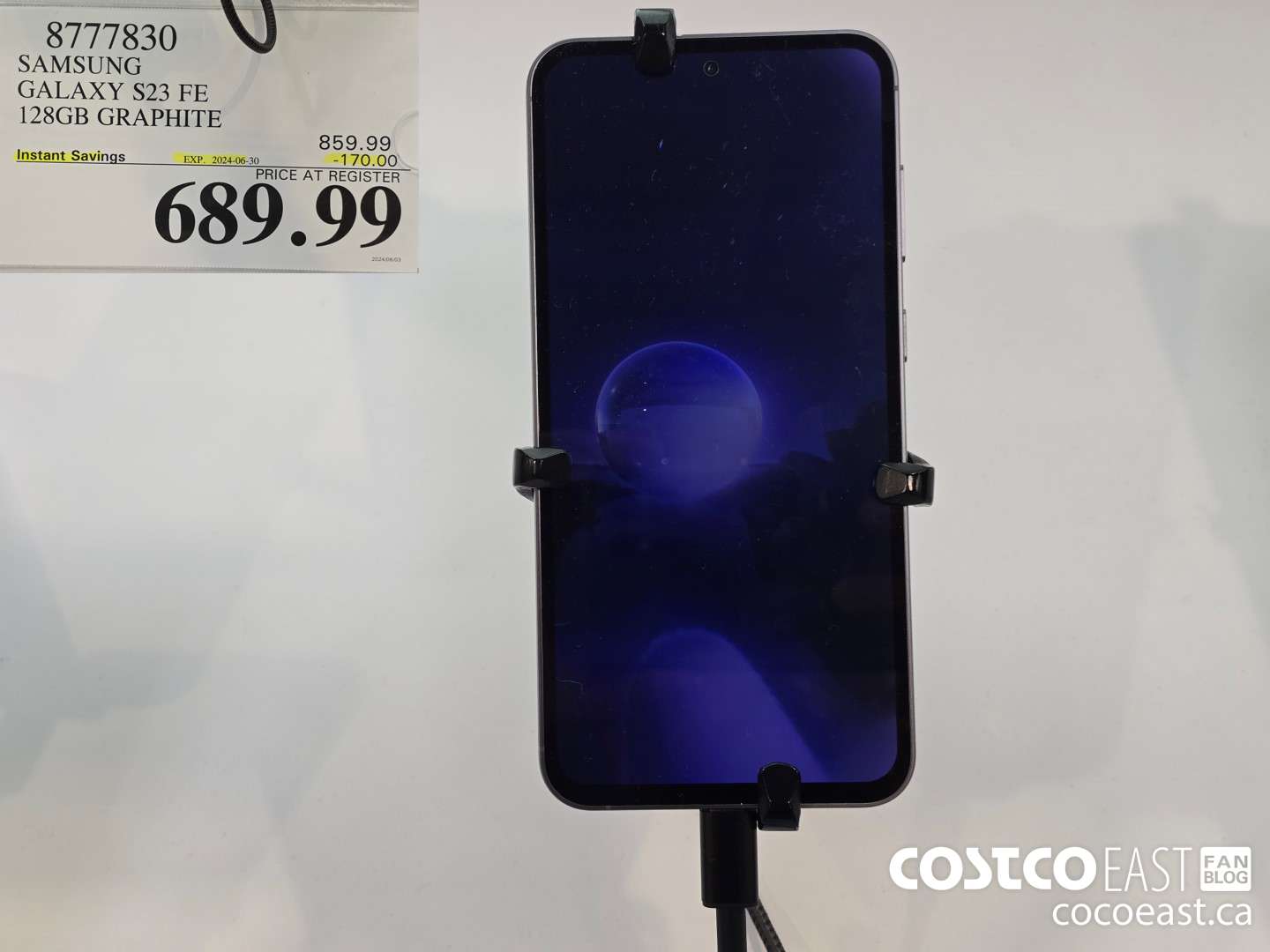 8777830 SAMSUNG GALAXY S23 FE 128GB GRAPHITE ($170.00 INSTANT SAVINGS EXPIRES ON 2024-06-30) $689.99
