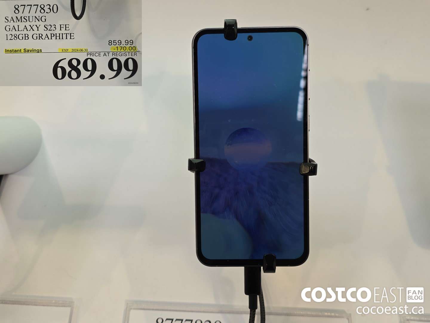 8777830 SAMSUNG GALAXY S23 FE 128GB GRAPHITE ($170.00 INSTANT SAVINGS EXPIRES ON 2024-06-30) $689.99