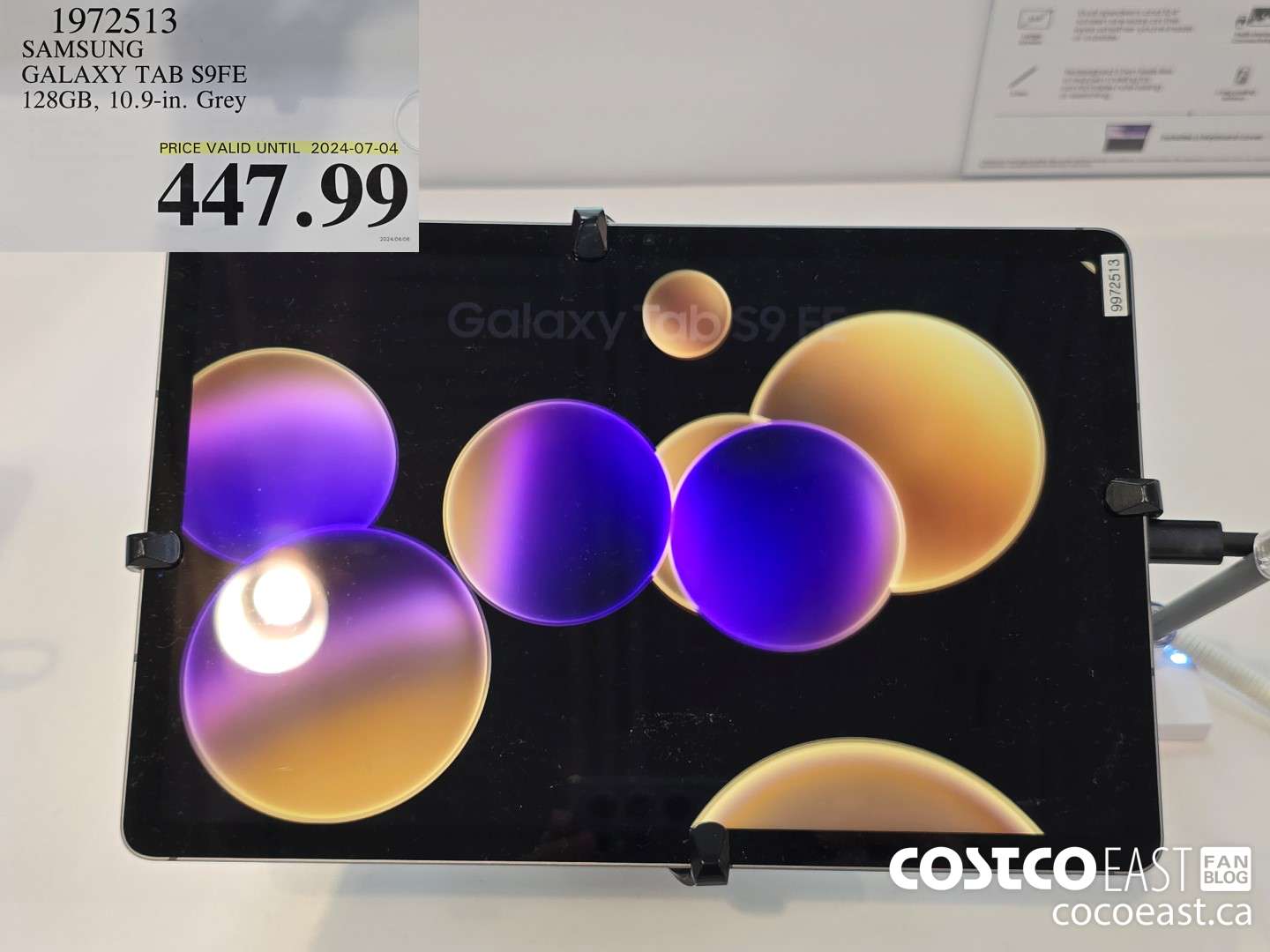 1972513 SAMSUNG GALAXY TAB S9FE 128GB, 10.9-in. Grey $447.99