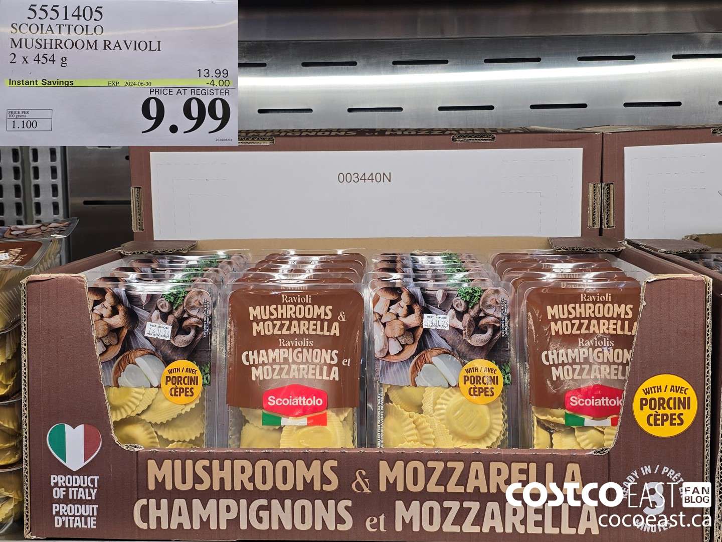 5551405 SCOIATTOLO MUSHROOM RAVIOLI 2 x 454 g ($4.00 INSTANT SAVINGS EXPIRES ON 2024-06-30) $9.99