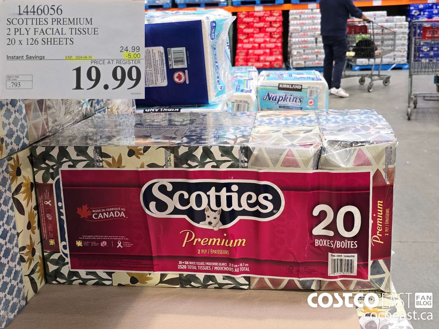 1446056 SCOTTIE PREMIUM 2 PLY FACIAL TISSUES 20 x 126 sheets ($5.00 INSTANT SAVINGS EXPIRES ON 2024-06-30) $19.99