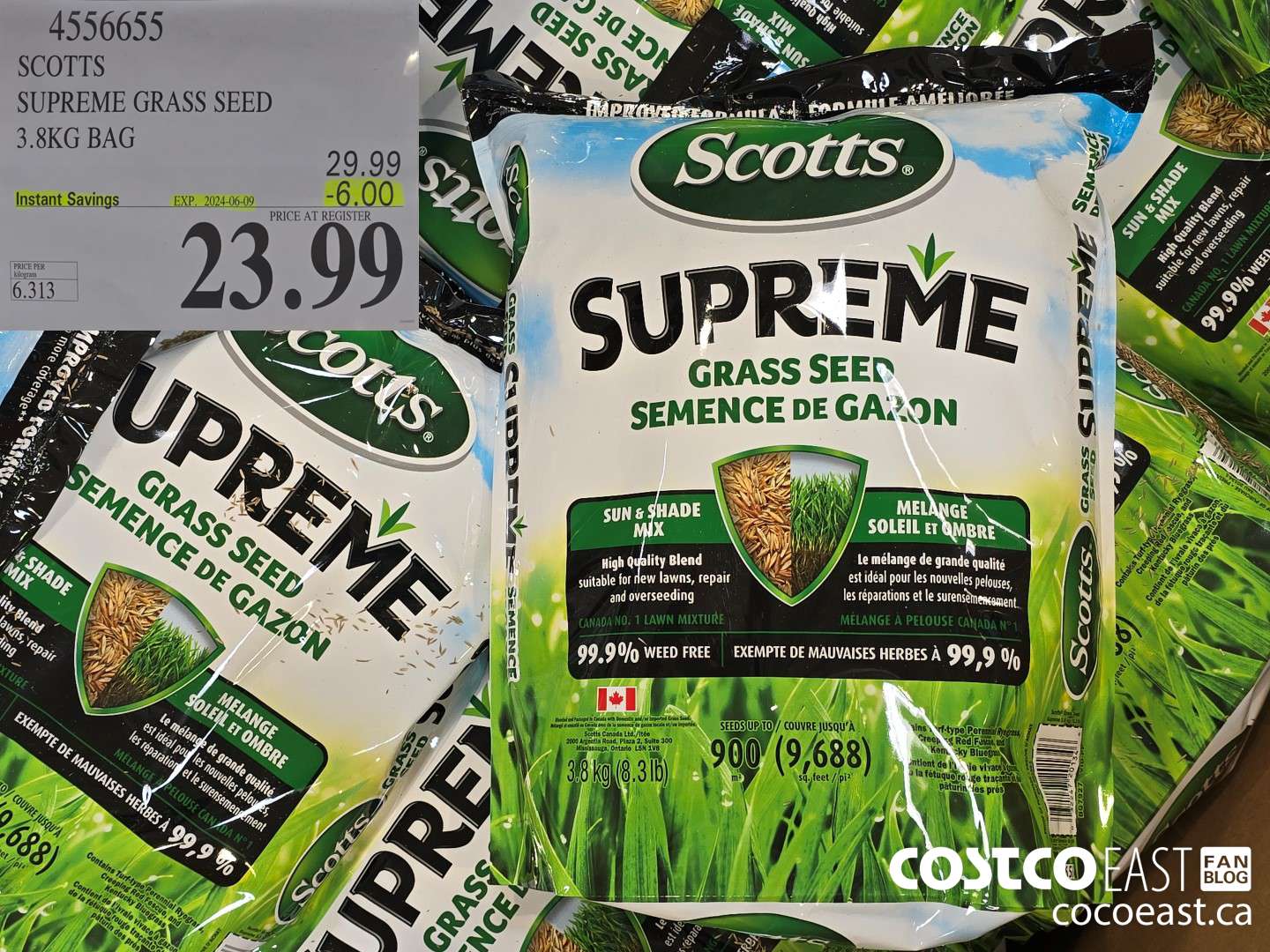 4556655 SCOTTS SUPREME GRASS SEED 3.8KG BAG ($6.00 INSTANT SAVINGS EXPIRES ON 2024-06-09) $23.99