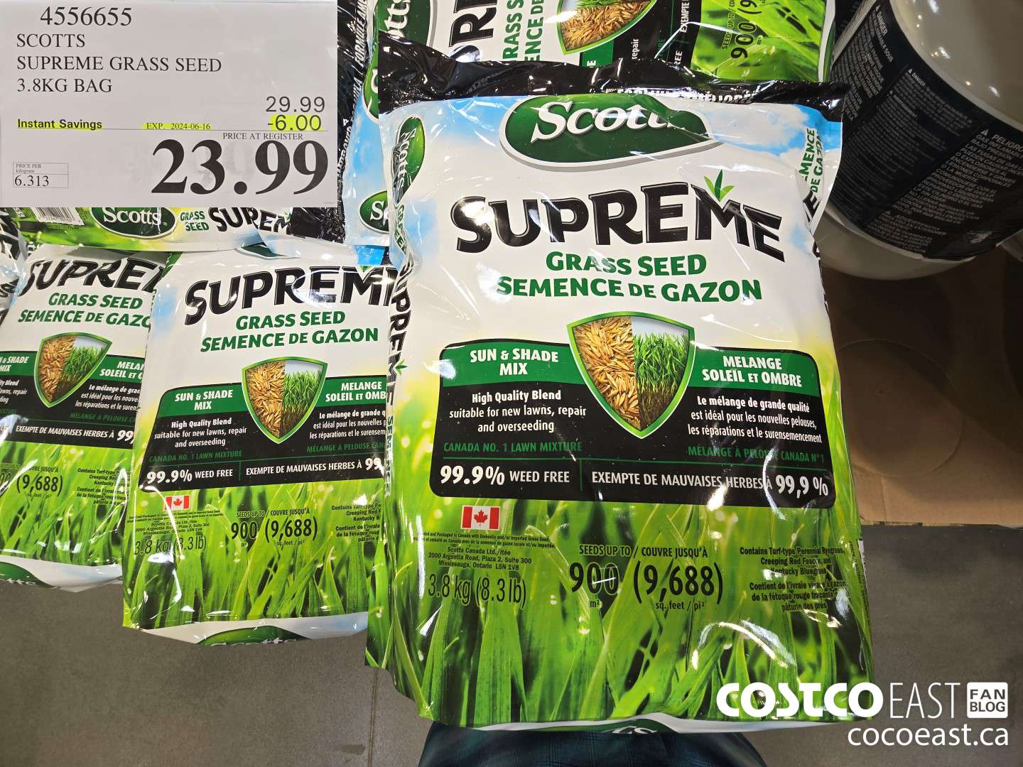 4556655 SCOTTS SUPREME GRASS SEED 3.8KG BAG ($6.00 INSTANT SAVINGS EXPIRES ON 2024-06-16) $23.99