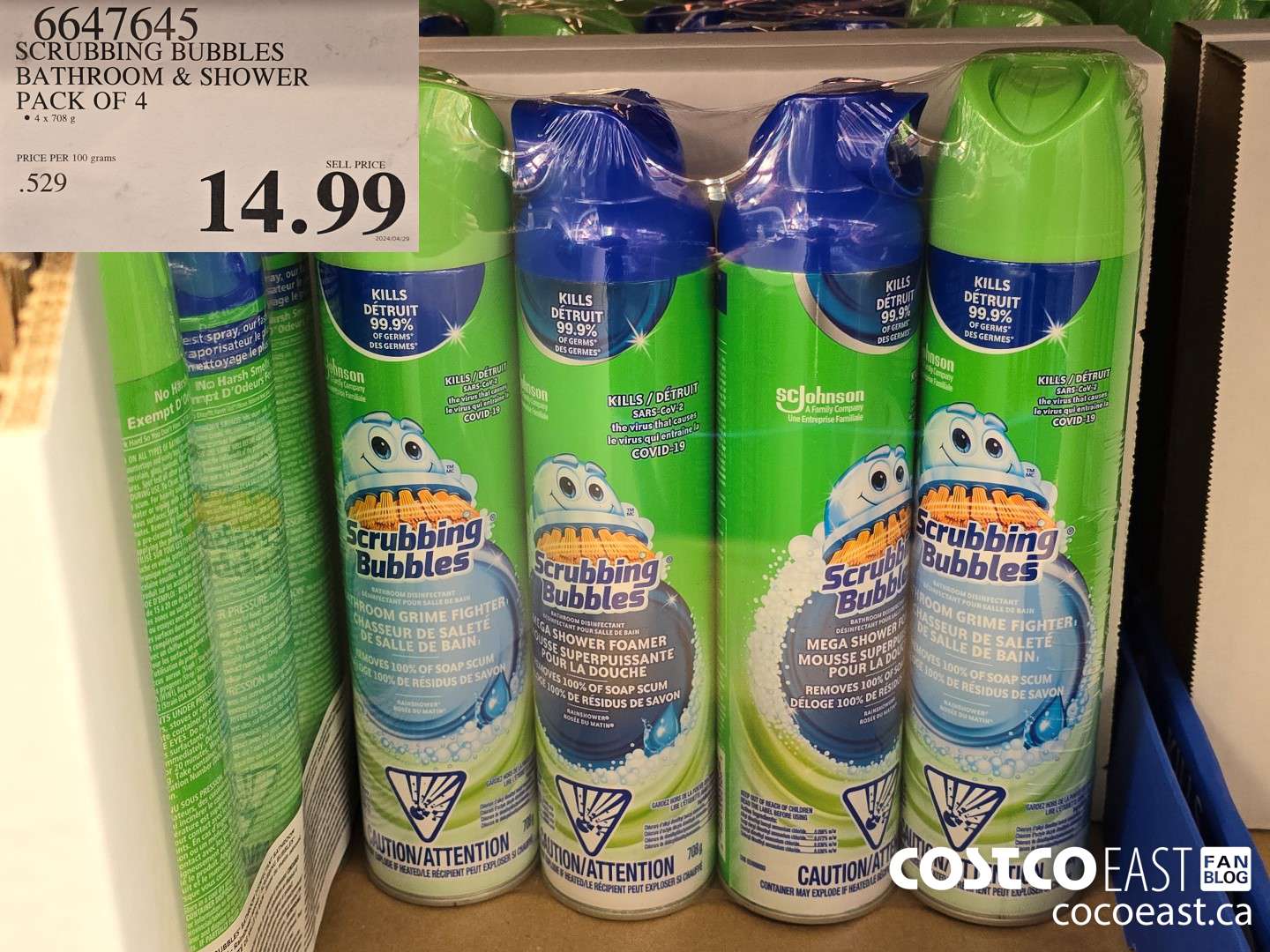 6647645 SCRUBBING BUBBLES BATHROOM & SHOWER PACK OF 4 $14.99