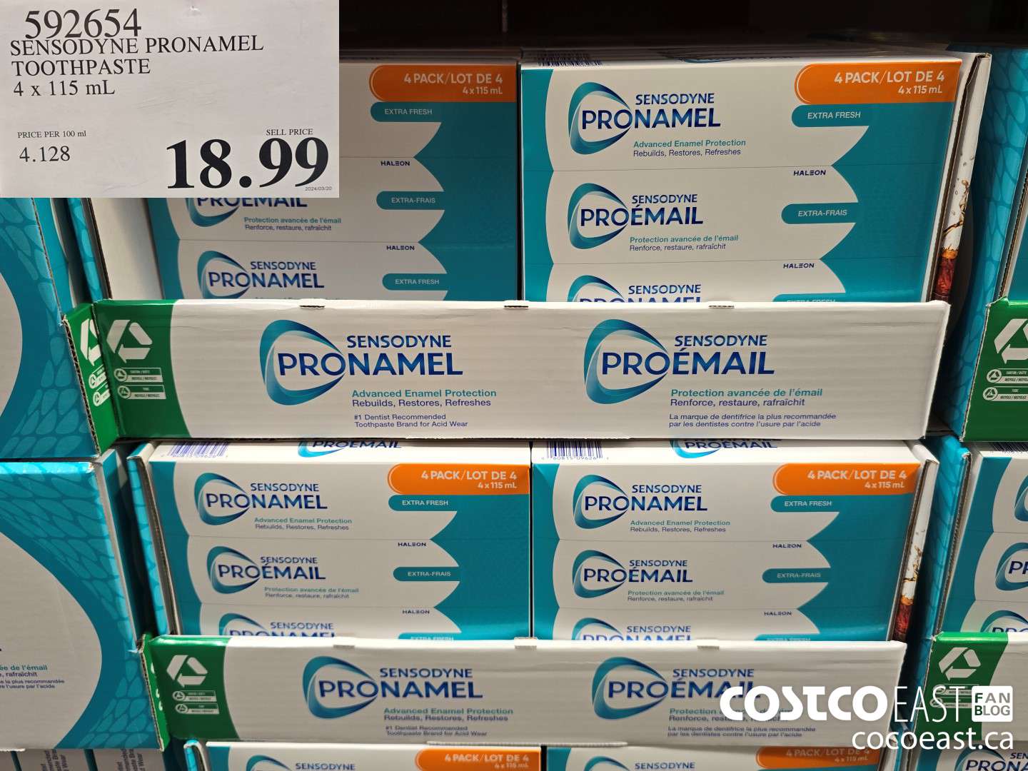 592654 SENSODYNE PRONAMEL TOOTHPASTE 4x 115 mL $18.99