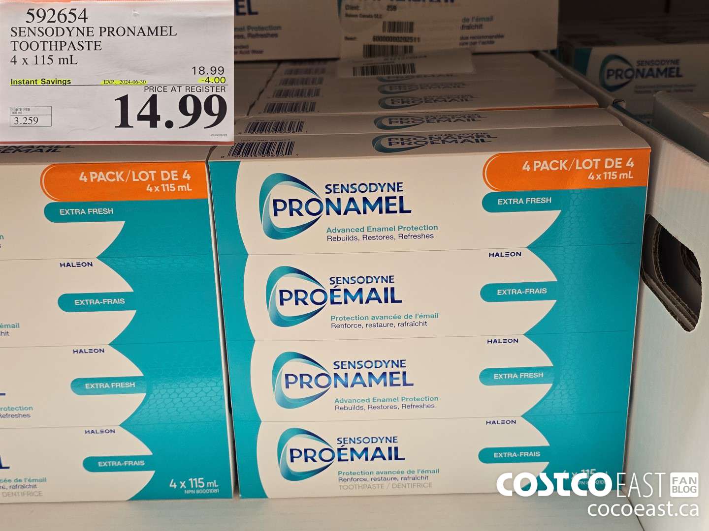 592654 SENSODYNE PRONAMEL TOOTHPASTE 4x 115 mL ($4.00 INSTANT SAVINGS EXPIRES ON 2024-06-30) $14.99