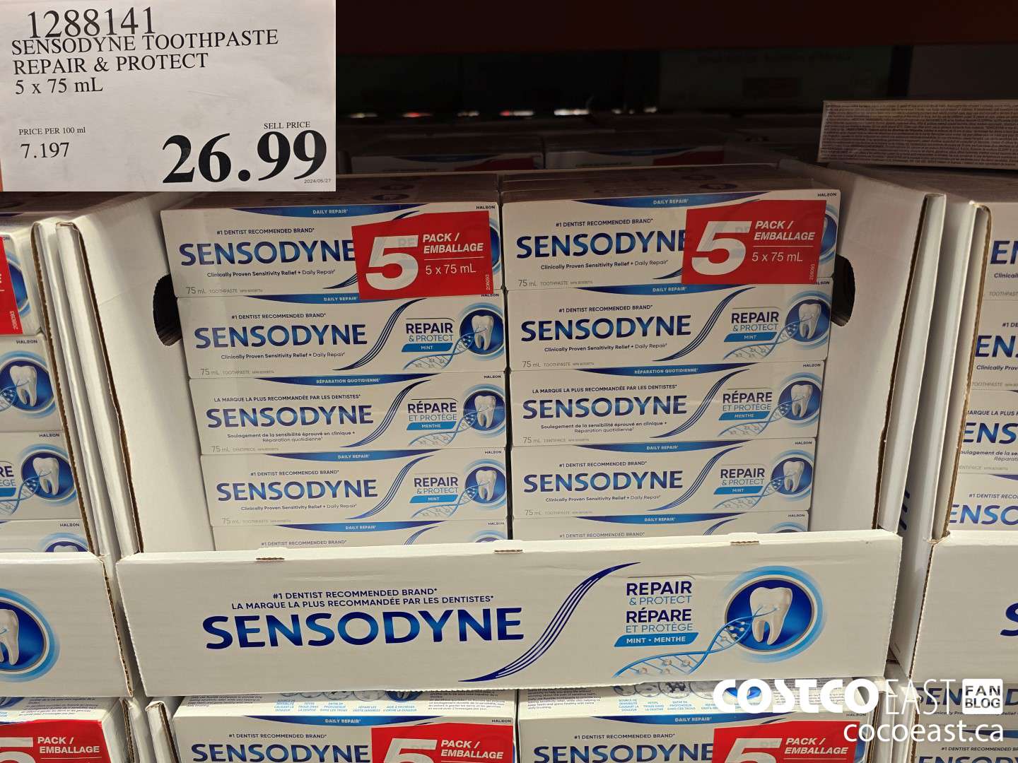 1288141 SENSODYNE TOOTHPASTE REPAIR & PROTECT 5 x 75 mL $26.99