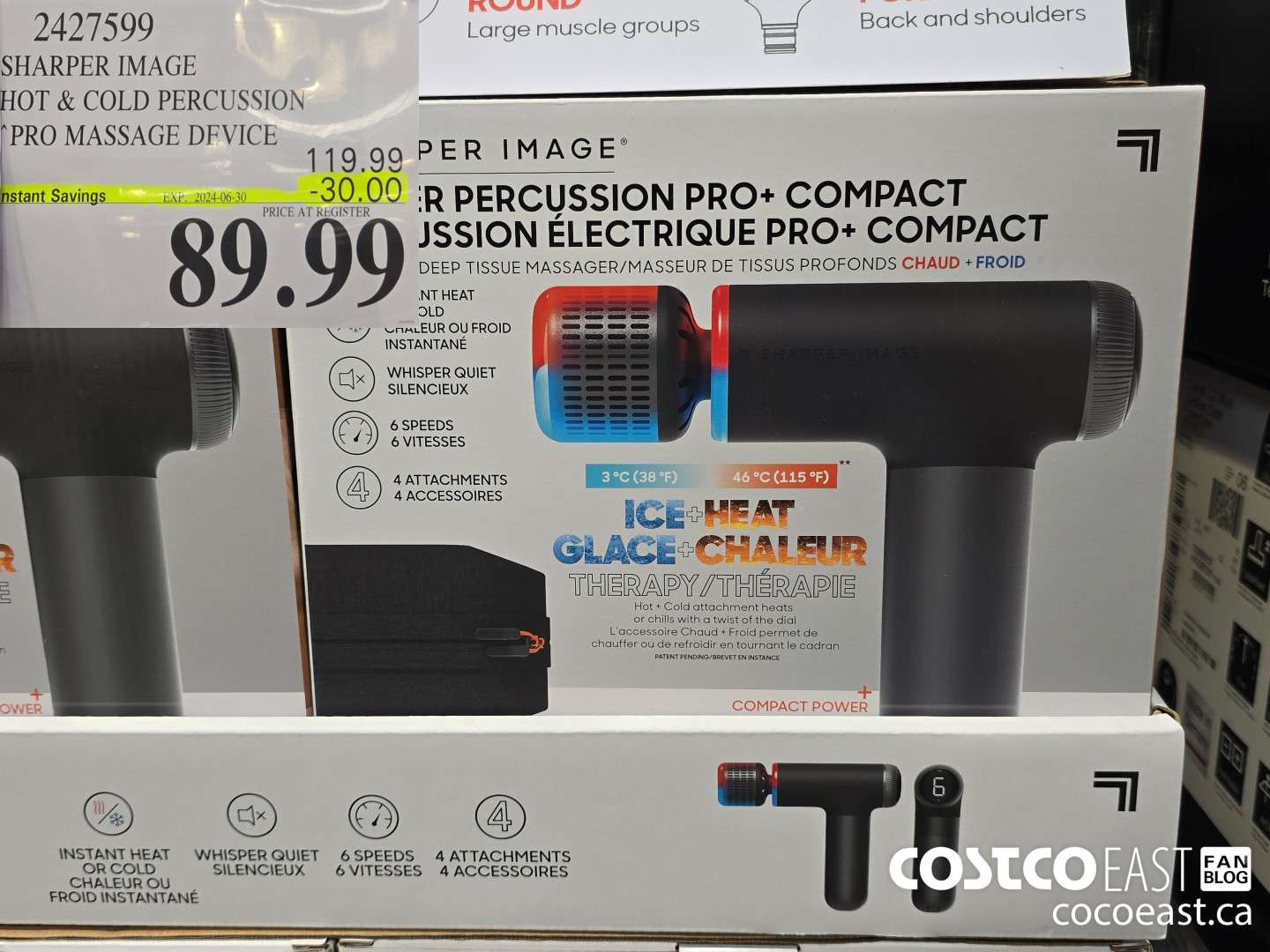 2427599 SHARPER IMAGE HOT & COLD PERCUSSION “PRO MASSAGE, DEVICE ($30.00 INSTANT SAVINGS EXPIRES ON 2024-06-30) $89.99