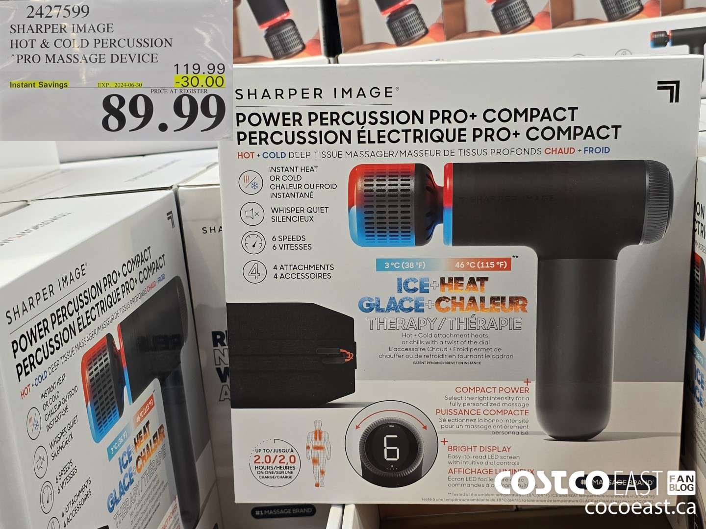 2427599 SHARPER IMAGE HOT & COLD PERCUSSION “PRO MASSAGE, DEVICE ($30.00 INSTANT SAVINGS EXPIRES ON 2024-06-30) $89.99