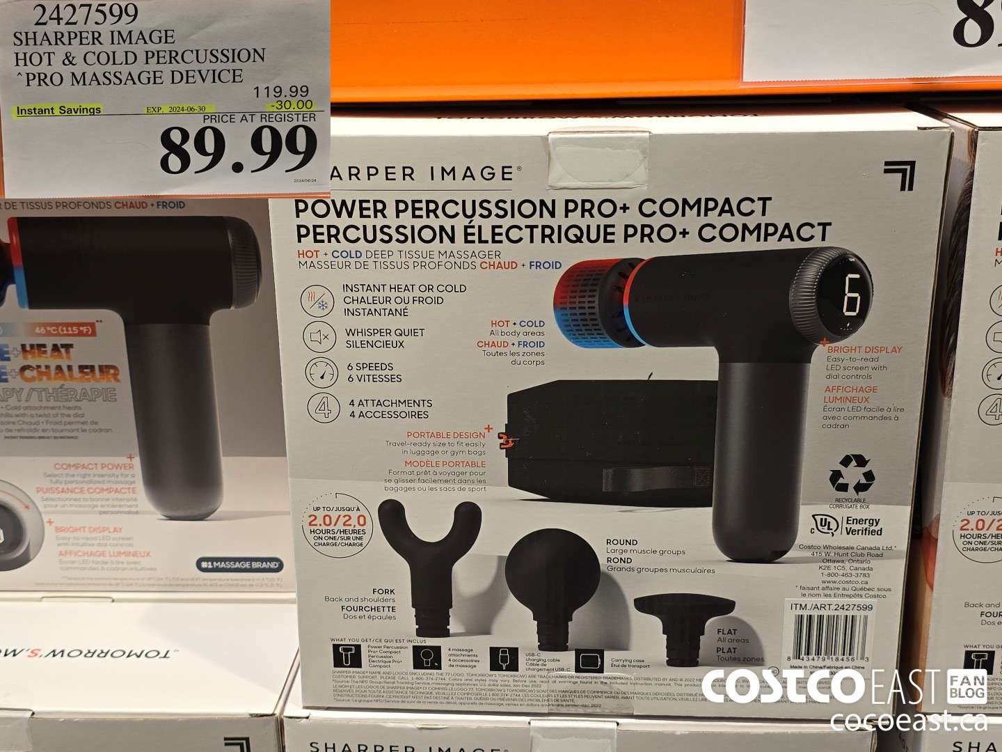 2427599 SHARPER IMAGE HOT & COLD PERCUSSION “PRO MASSAGE, DEVICE ($30.00 INSTANT SAVINGS EXPIRES ON 2024-06-30) $89.99