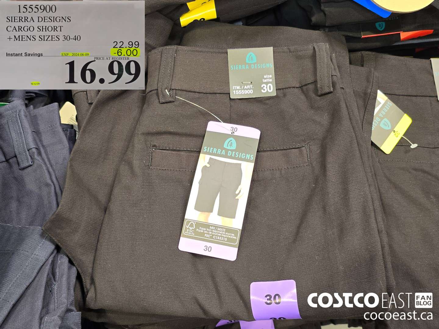 1555900 SIERRA DESIGN CARGO SHORT + MENS SIZES 30-40 ($6.00 INSTANT SAVINGS EXPIRES ON 2024-06-09) $16.99