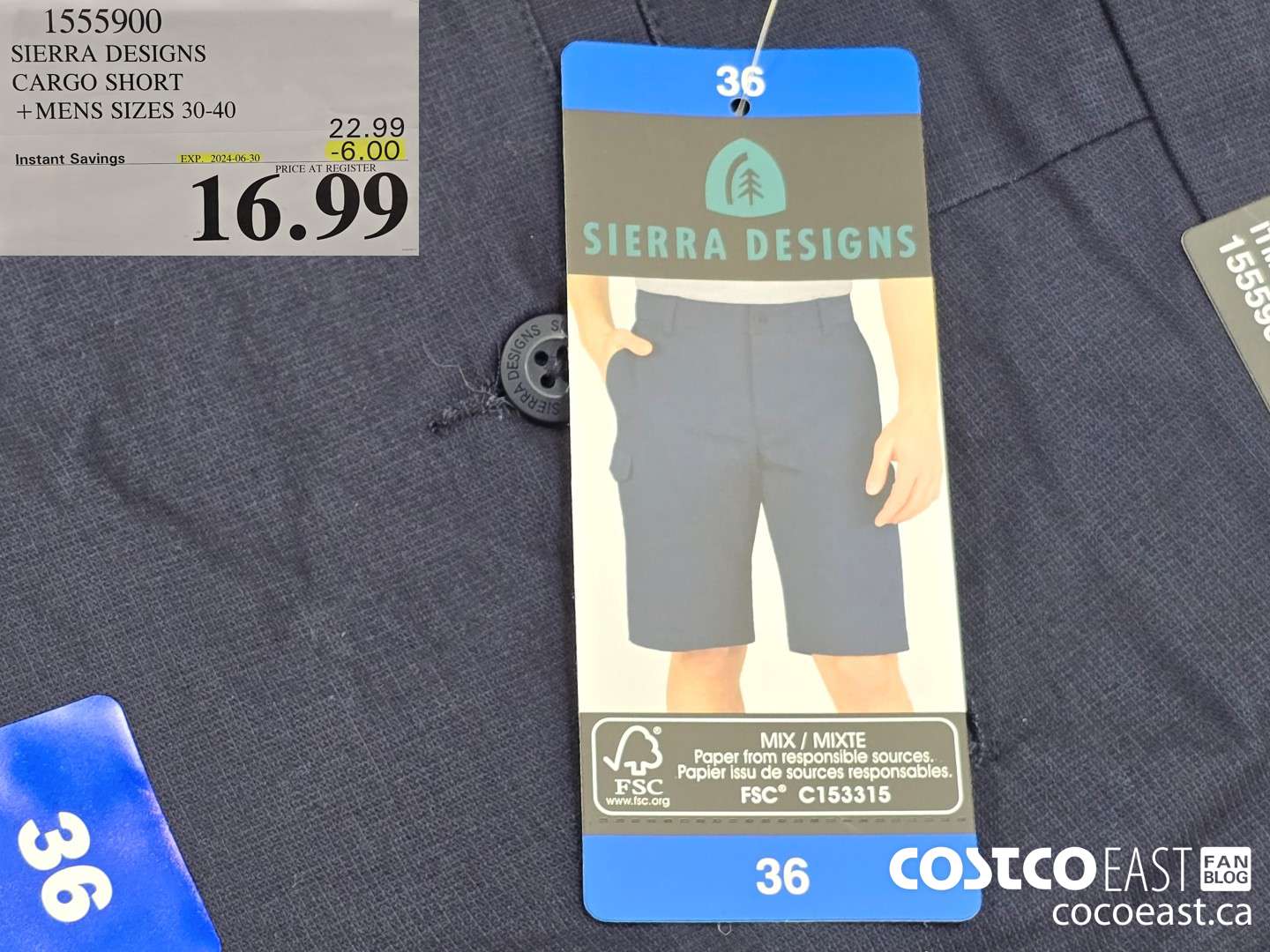 1555900 SIERRA DESIGN CARGO SHORT + MENS SIZES 30-40 ($6.00 INSTANT SAVINGS EXPIRES ON 2024-06-30) $16.99