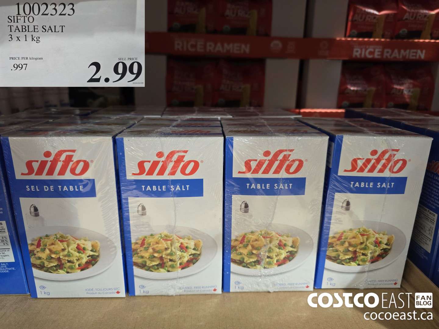 1002323 SIFTO TABLE SALT 3 x 1kg $2.99