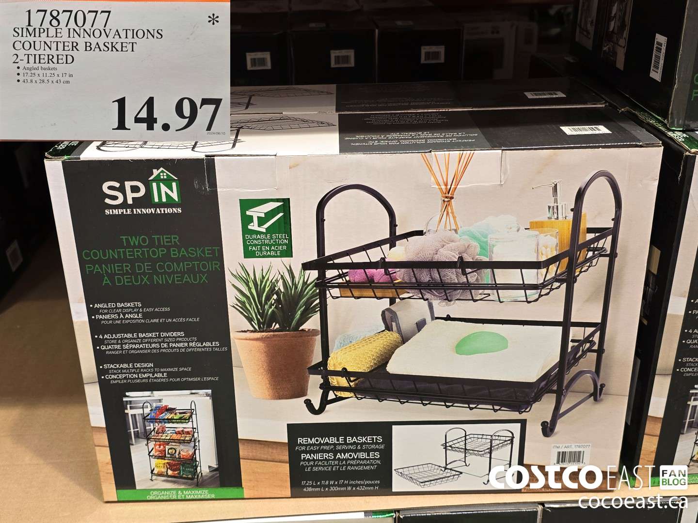 1787077 SIMPLE INNOVATIONS COUNTER BASKET 2-TIERED $14.97