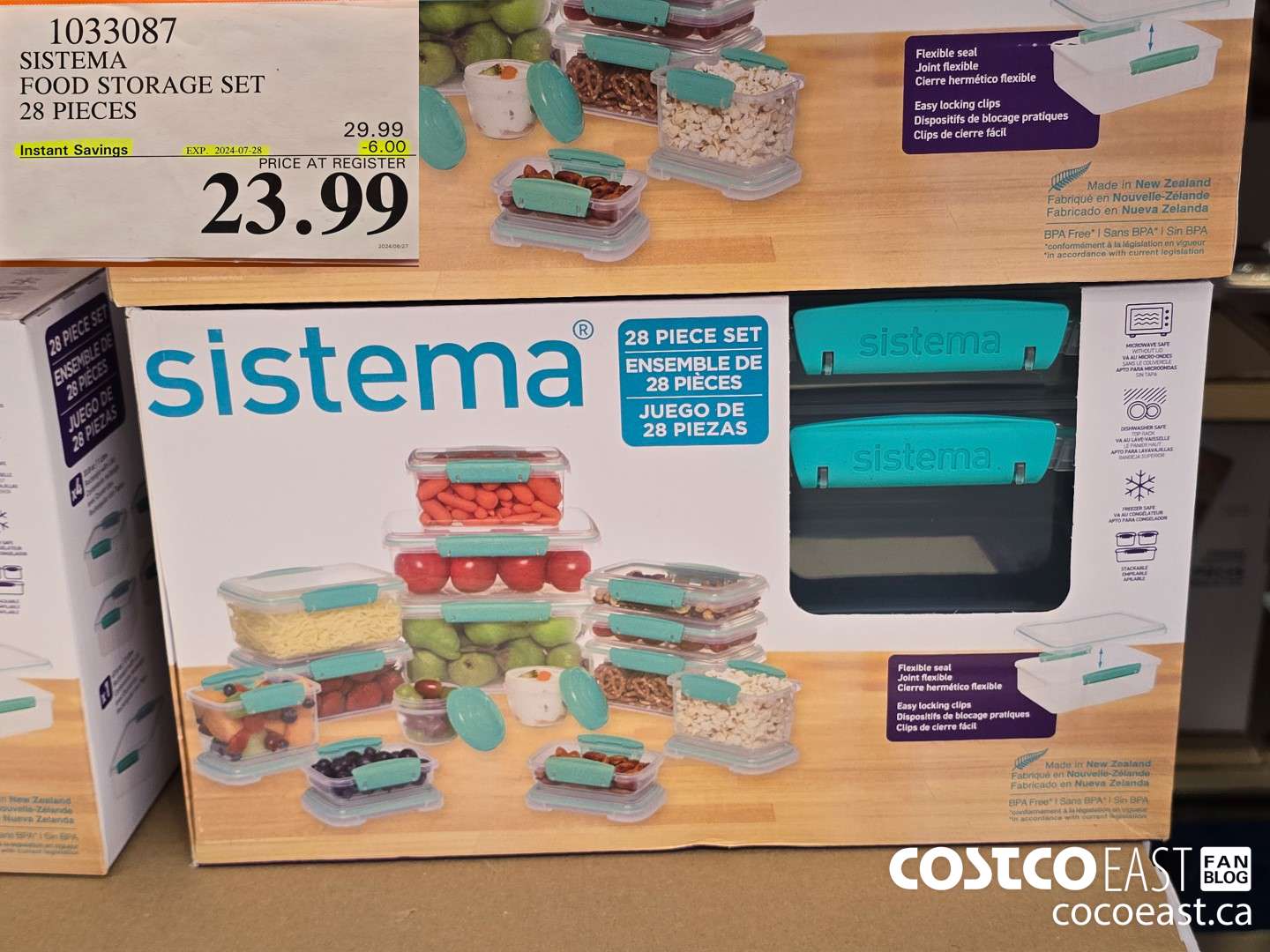 1033087 SISTEMA FOOD STORAGE SET 28 PIECE ($6.00 INSTANT SAVINGS EXPIRES ON 2024-07-28) $23.99