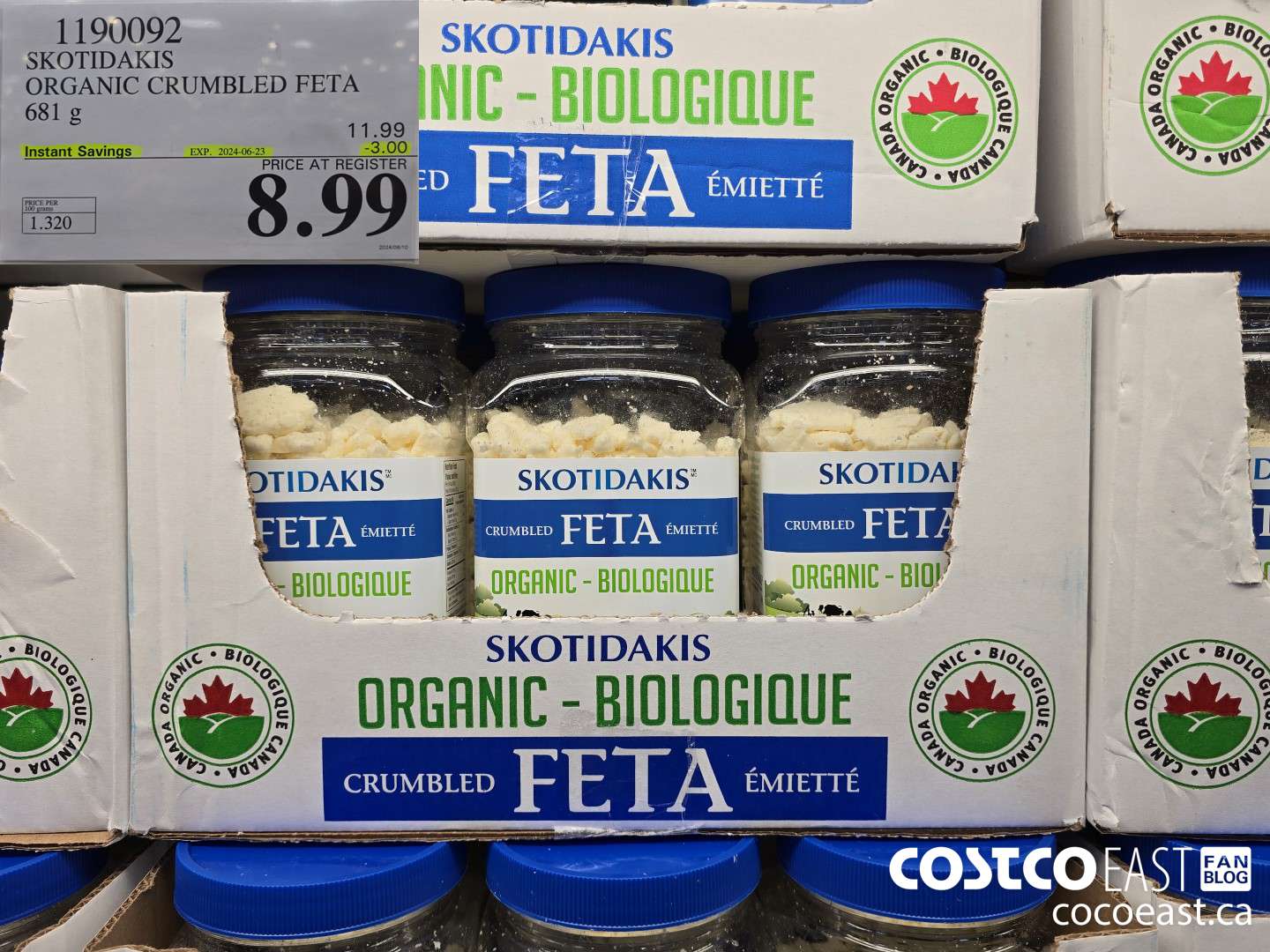 1190092 SKOTIDAKIS ORGANIC CRUMBLED FETA 681 G ($3.00 INSTANT SAVINGS EXPIRES ON 2024-06-23) $8.99