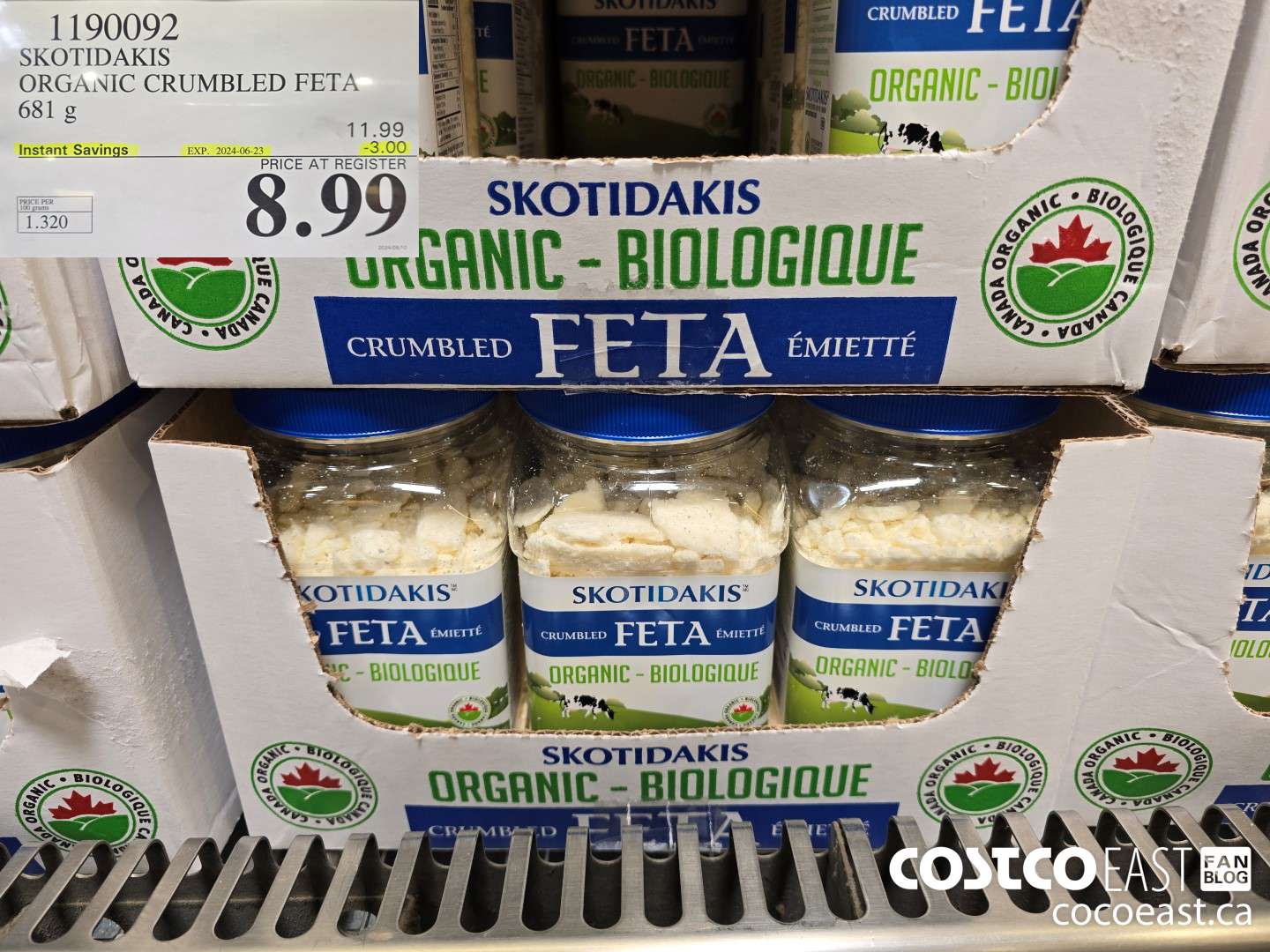1190092 SKOTIDAKIS ORGANIC CRUMBLED FETA 681 G ($3.00 INSTANT SAVINGS EXPIRES ON 2024-06-23) $8.99