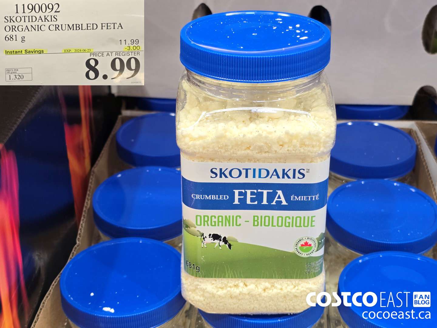 1190092 SKOTIDAKIS ORGANIC CRUMBLED FETA 681 G ($3.00 INSTANT SAVINGS EXPIRES ON 2024-06-23) $8.99