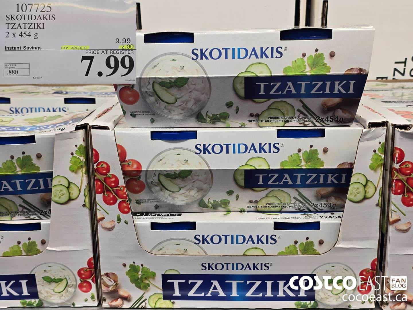 107725 SKOTIDAKIS TZATZIKI 2 X 454 G ($2.00 INSTANT SAVINGS EXPIRES ON 2024-06-30) $7.99