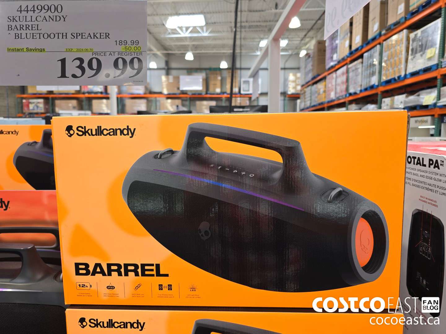 4449900 SKULLCANDY BARREL ~ BLUETOOYH SPEAKER ($50.00 INSTANT SAVINGS EXPIRES ON 2024-06-30) $139.99