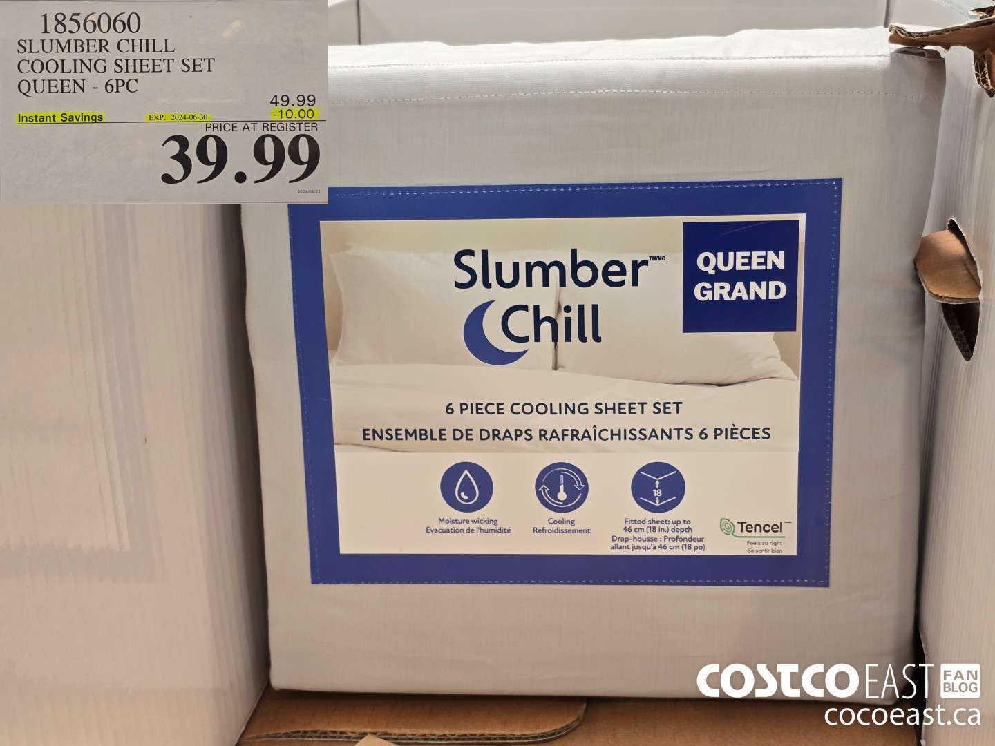 1856060 SLUMBER CHILL COOLING SHEET SET QUEEN - 6PC ($10.00 INSTANT SAVINGS EXPIRES ON 2024-06-30) $39.99