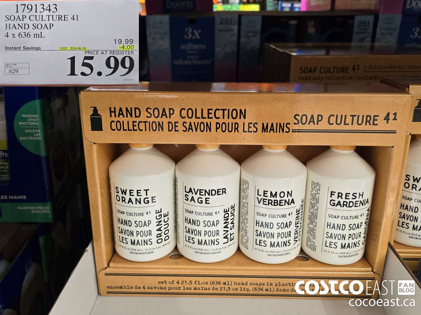 1791343 SOAP CULTURE 41 HAND SOAP 4 x 636 mL ($4.00 INSTANT SAVINGS EXPIRES ON 2024-06-30) $15.99