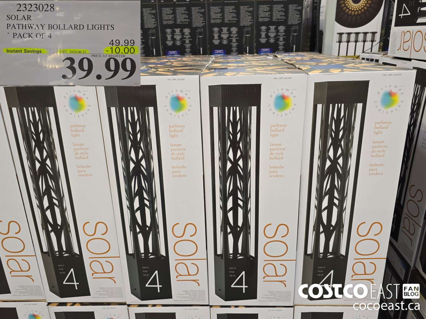 2323028 SOLAR PATHWAY BOLLARD LIGHTS PACK OF 4 ($10.00 INSTANT SAVINGS EXPIRES ON 2024-06-23) $39.99