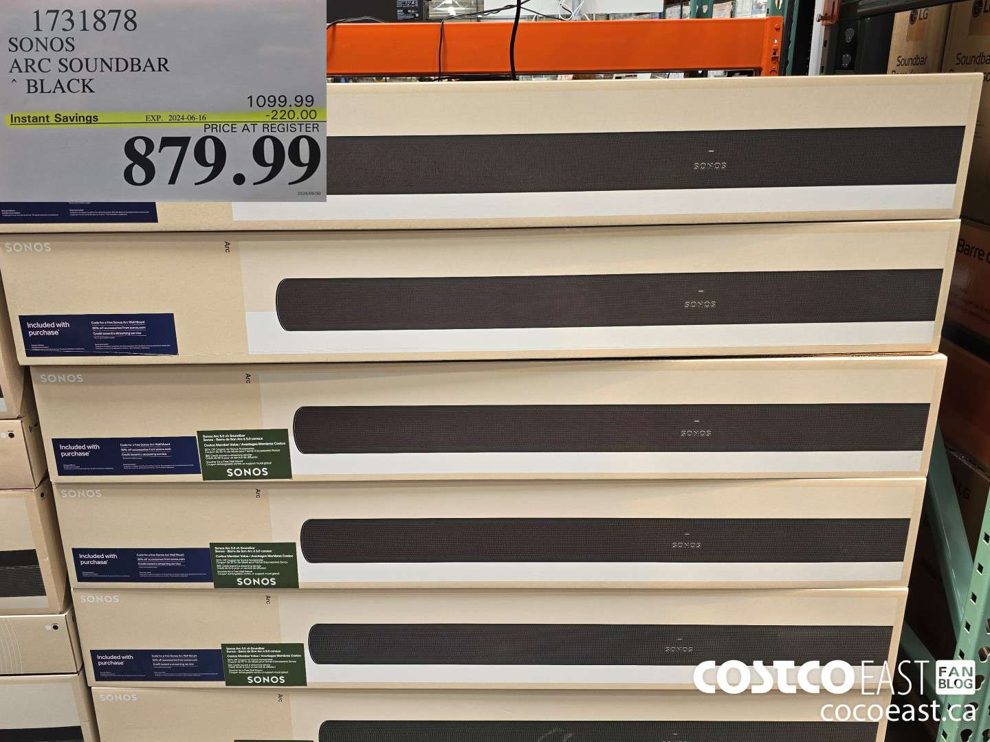 1731878 SONOS ARC SOUNDBAR BLACK ($220.00 INSTANT SAVINGS EXPIRES ON 2024-06-16) $879.99