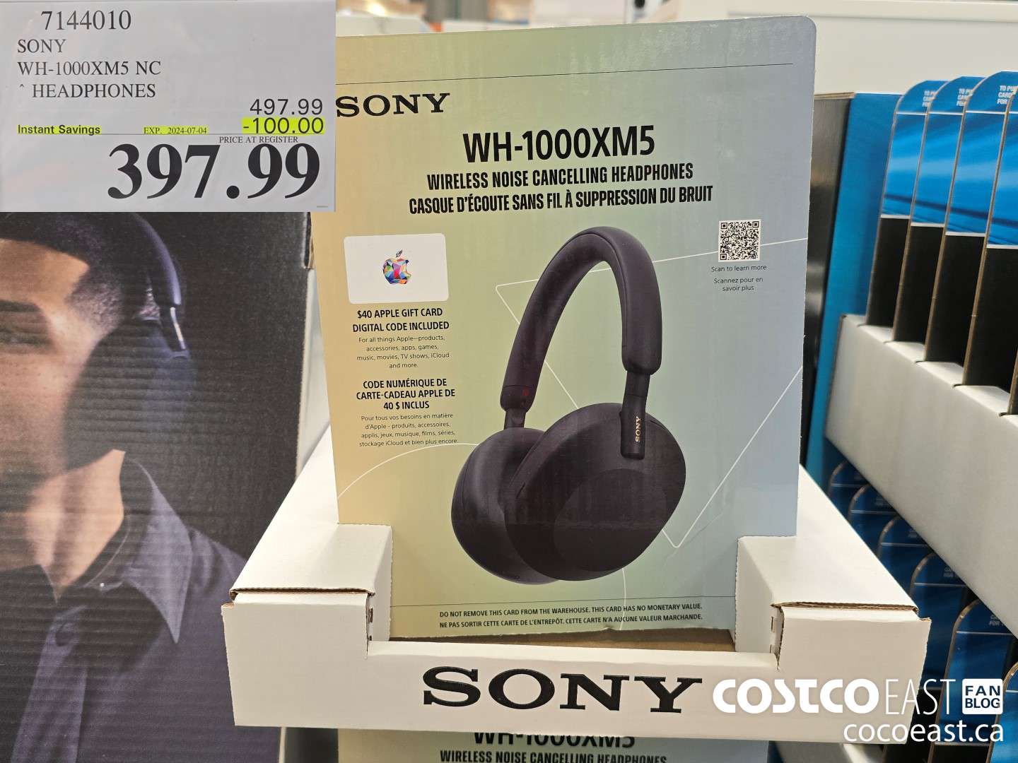 7144010 SONY WH-1000XM5 NC HEADPHONES ($100.00 INSTANT SAVINGS EXPIRES ON 2024-07-04) $397.99