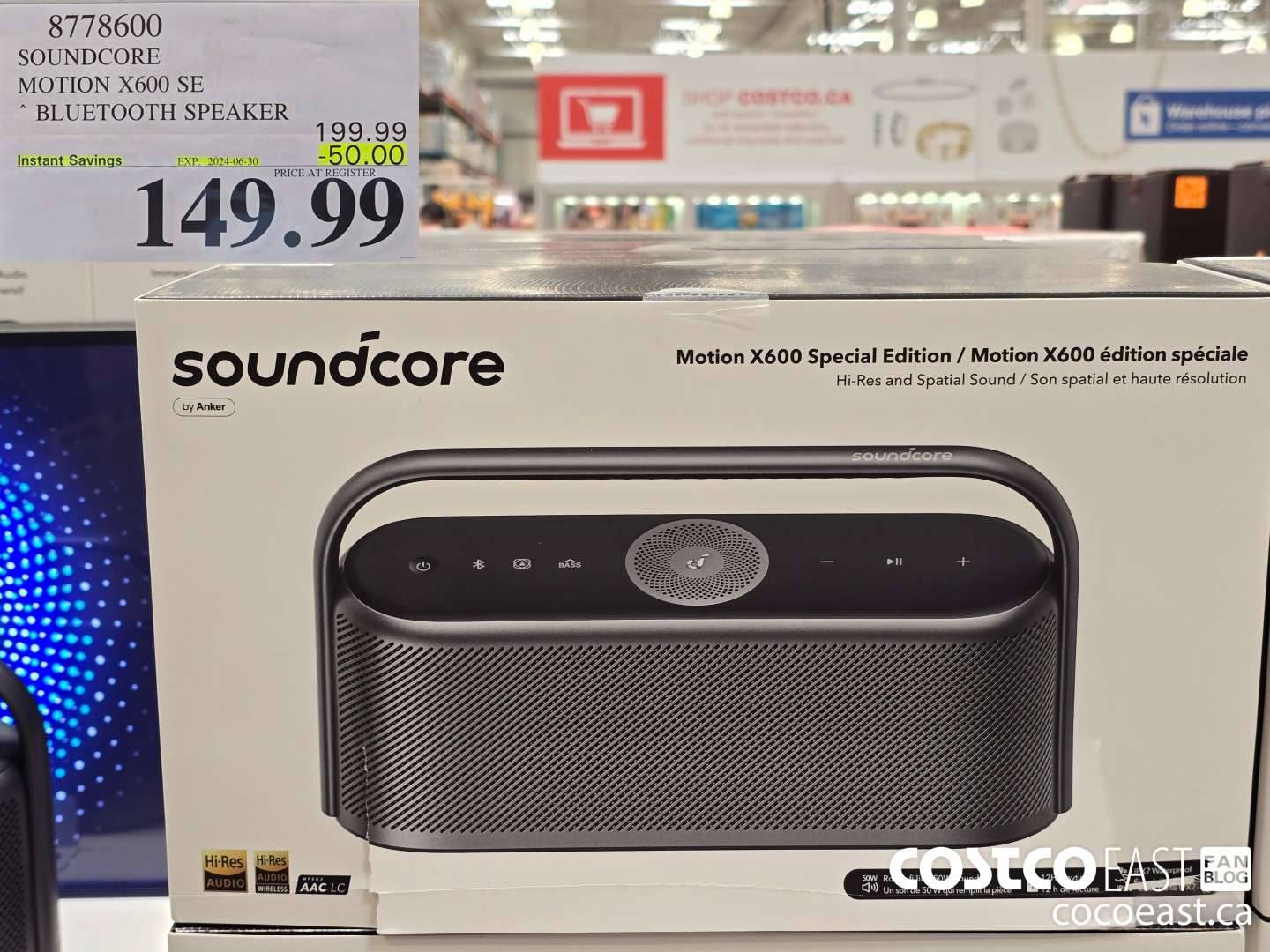8778600 SOUNDCORE MOTION X600 SE * BLUETOOTH SPEAKER ($50.00 INSTANT SAVINGS EXPIRES ON 2024-06-30) $149.99