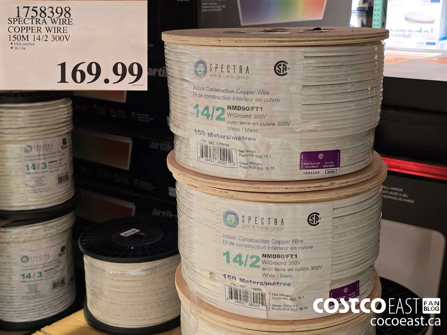 1758398 SPECTRA WIRE COPPER WIRE 150M 14/2 300V $169.99