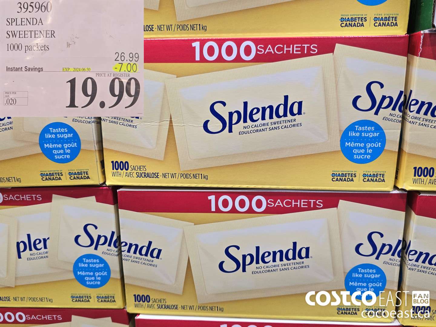 395960 SPLENDA SWEETENER 1000 PACKETS ($7.00 INSTANT SAVINGS EXPIRES ON 2024-06-30) $19.99