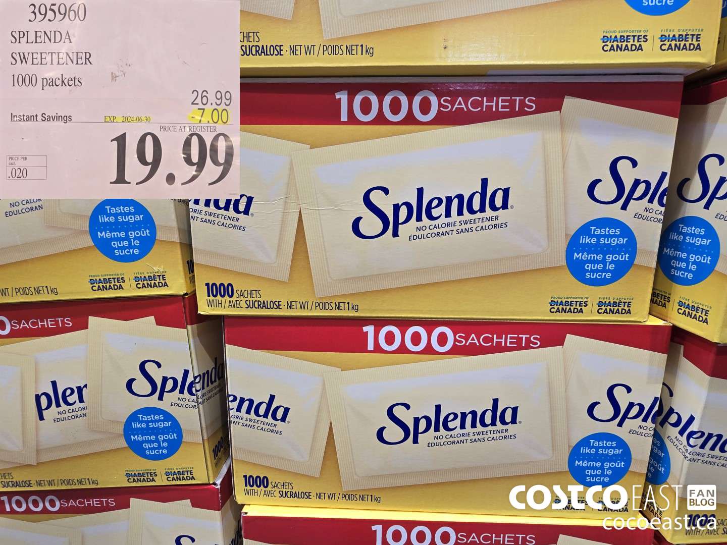 395960 SPLENDA SWEETENER 1000 PACKETS ($7.00 INSTANT SAVINGS EXPIRES ON 2024-06-30) $19.99