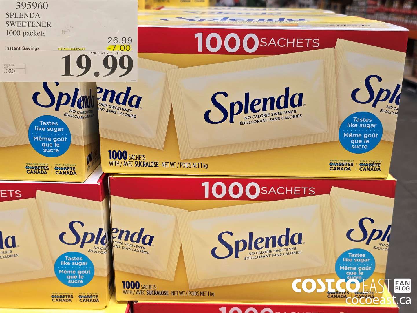 395960 SPLENDA SWEETENER 1000 PACKETS ($7.00 INSTANT SAVINGS EXPIRES ON 2024-06-30) $19.99